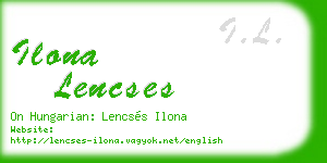 ilona lencses business card